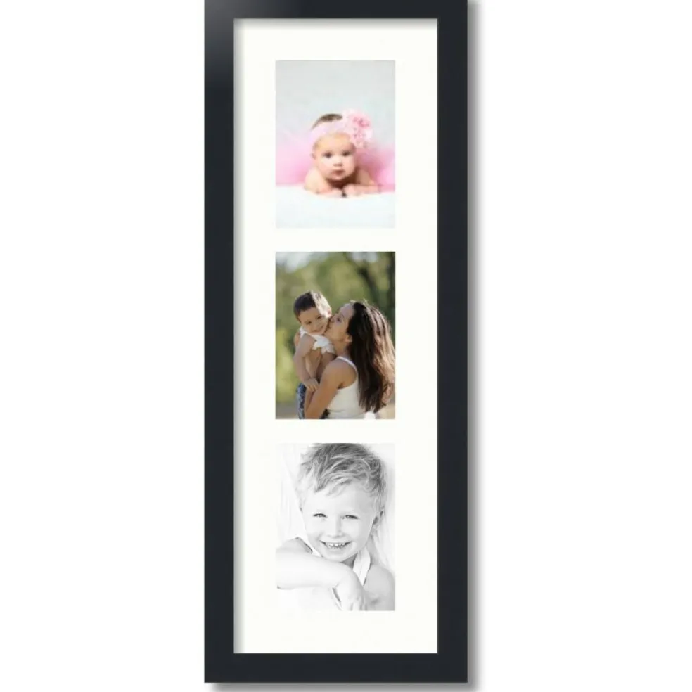 ArtToFrames Collage Photo Picture Frame with 3 - 5x7 inch Openings, Framed in Black with Over 62 Mat Color Options and Plexi Glass (CSM-3926-138)