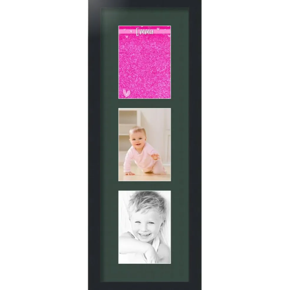 ArtToFrames Collage Photo Picture Frame with 3 - 5x7 inch Openings, Framed in Black with Over 62 Mat Color Options and Plexi Glass (CSM-3926-138)