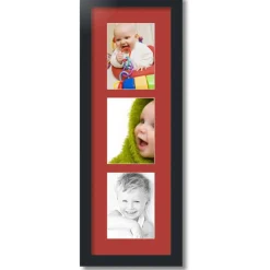 ArtToFrames Collage Photo Picture Frame with 3 - 5x7 inch Openings, Framed in Black with Over 62 Mat Color Options and Plexi Glass (CSM-3926-138)