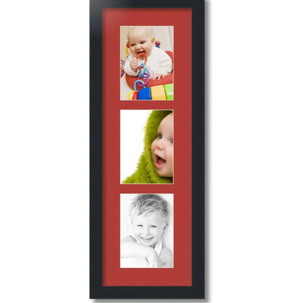 ArtToFrames Collage Photo Picture Frame with 3 - 5x7 inch Openings, Framed in Black with Over 62 Mat Color Options and Plexi Glass (CSM-3926-138)