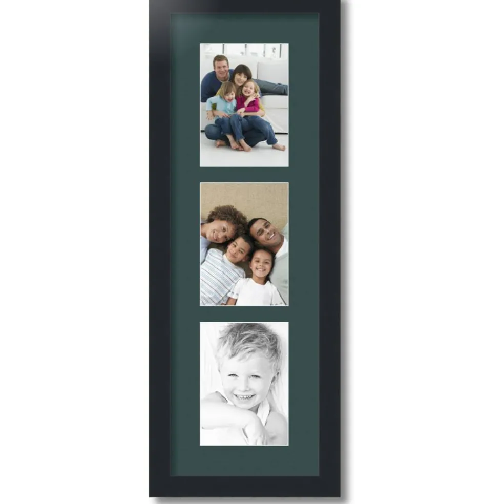 ArtToFrames Collage Photo Picture Frame with 3 - 5x7 inch Openings, Framed in Black with Over 62 Mat Color Options and Plexi Glass (CSM-3926-138)