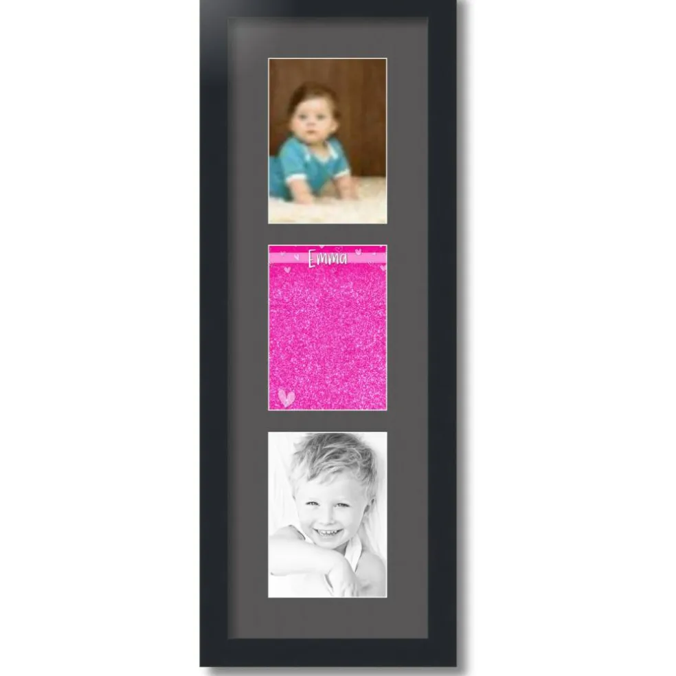 ArtToFrames Collage Photo Picture Frame with 3 - 5x7 inch Openings, Framed in Black with Over 62 Mat Color Options and Plexi Glass (CSM-3926-138)