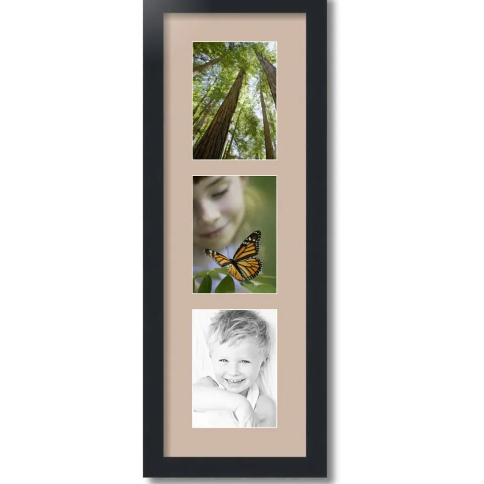 ArtToFrames Collage Photo Picture Frame with 3 - 5x7 inch Openings, Framed in Black with Over 62 Mat Color Options and Plexi Glass (CSM-3926-138)