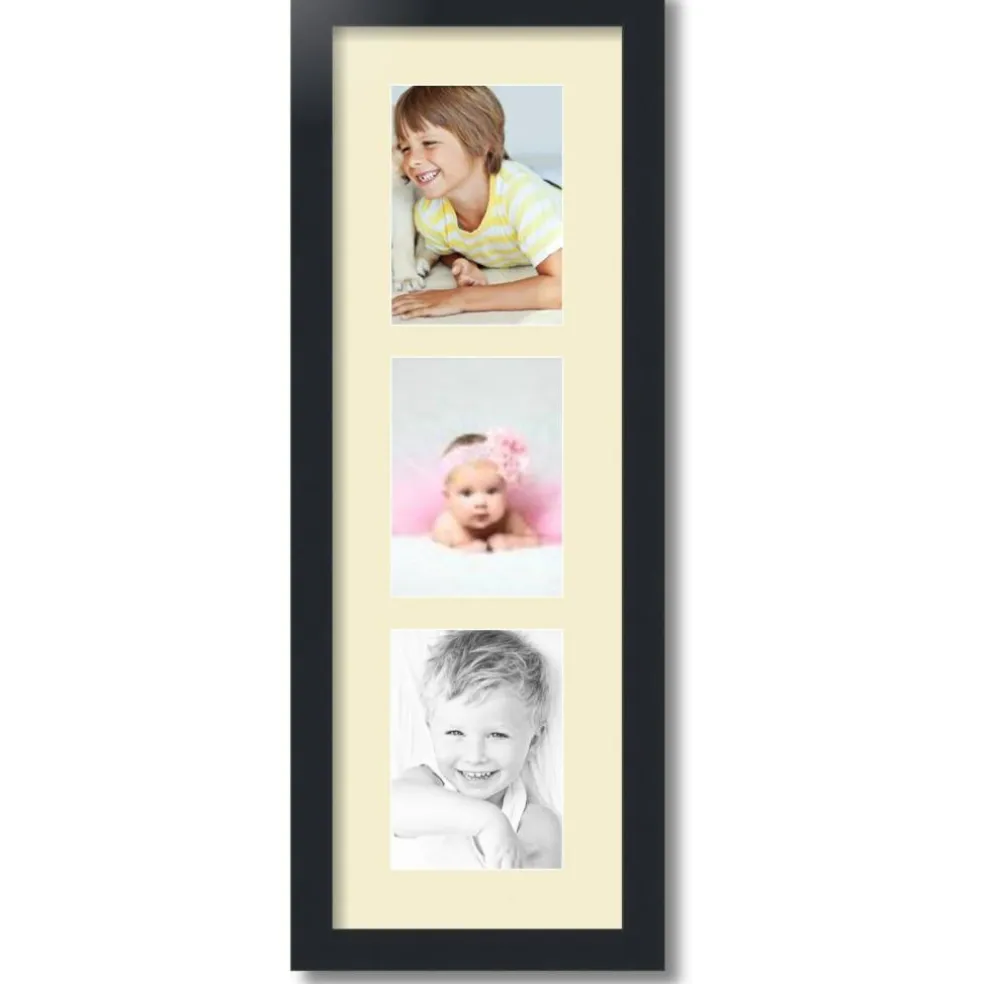 ArtToFrames Collage Photo Picture Frame with 3 - 5x7 inch Openings, Framed in Black with Over 62 Mat Color Options and Plexi Glass (CSM-3926-138)