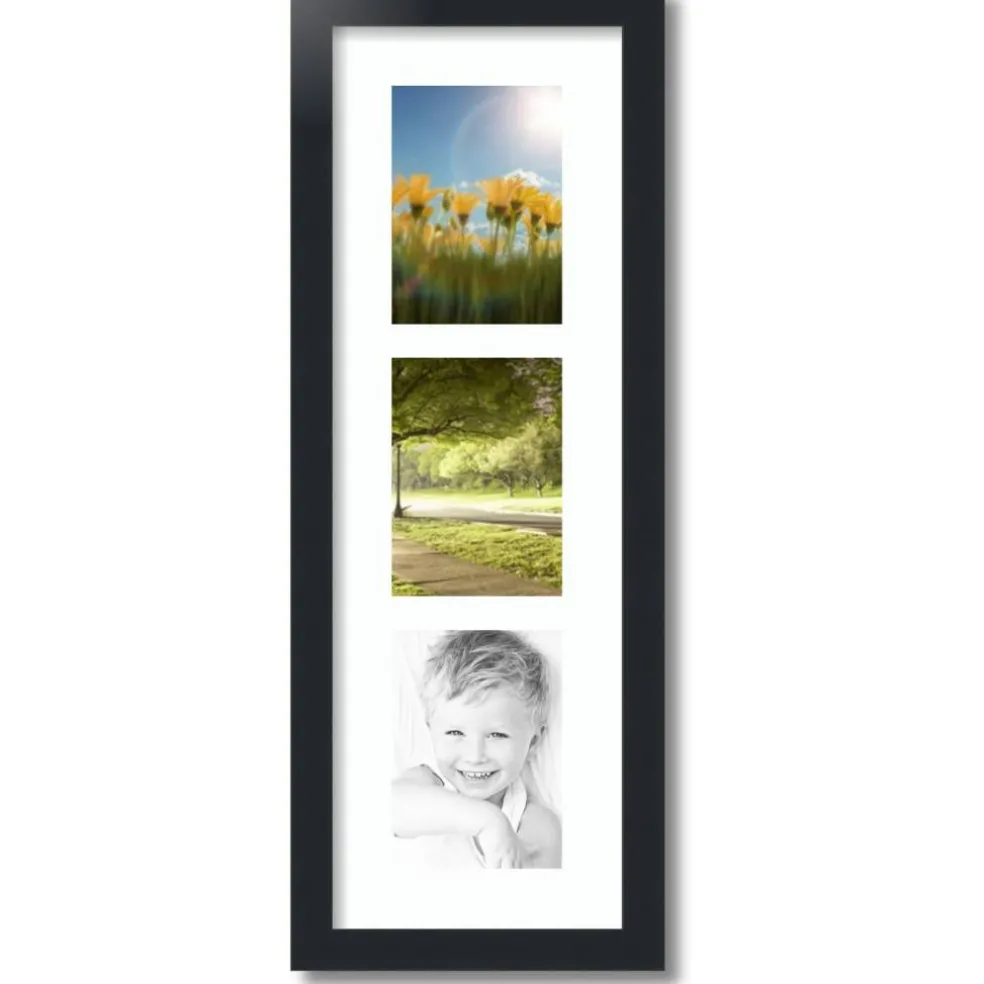 ArtToFrames Collage Photo Picture Frame with 3 - 5x7 inch Openings, Framed in Black with Over 62 Mat Color Options and Plexi Glass (CSM-3926-138)