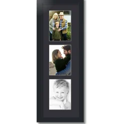 ArtToFrames Collage Photo Picture Frame with 3 - 5x7 inch Openings, Framed in Black with Over 62 Mat Color Options and Plexi Glass (CSM-3926-138)
