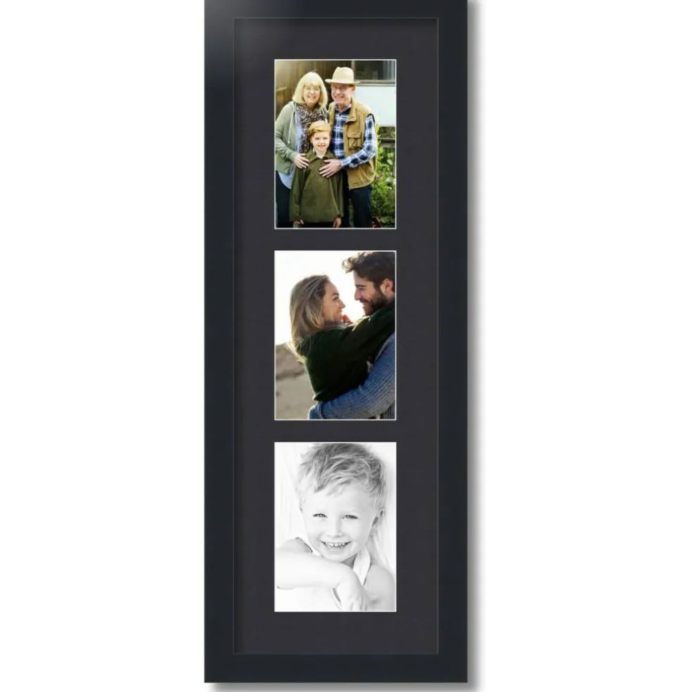 ArtToFrames Collage Photo Picture Frame with 3 - 5x7 inch Openings, Framed in Black with Over 62 Mat Color Options and Plexi Glass (CSM-3926-138)