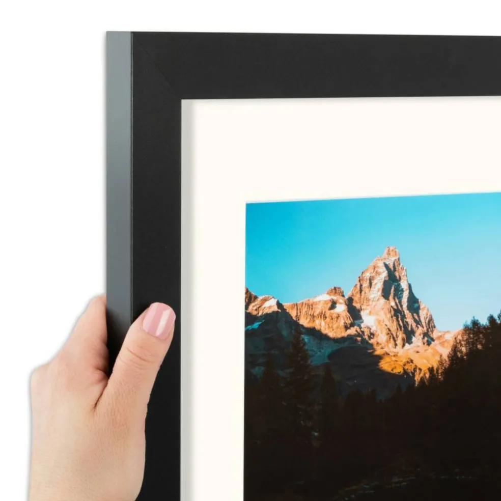 ArtToFrames Collage Photo Picture Frame with 3 - 5x7 inch Openings, Framed in Black with Over 62 Mat Color Options and Plexi Glass (CSM-3926-138)