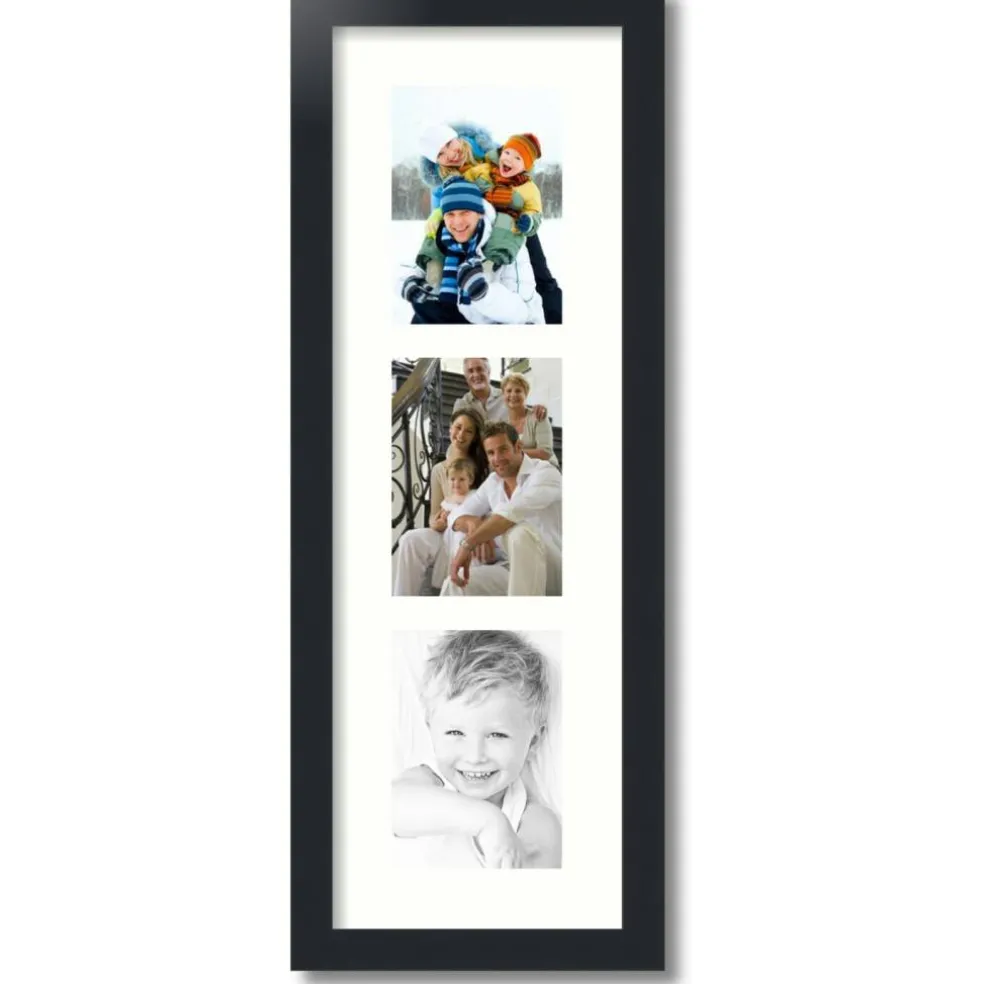 ArtToFrames Collage Photo Picture Frame with 3 - 5x7 inch Openings, Framed in Black with Over 62 Mat Color Options and Plexi Glass (CSM-3926-138)