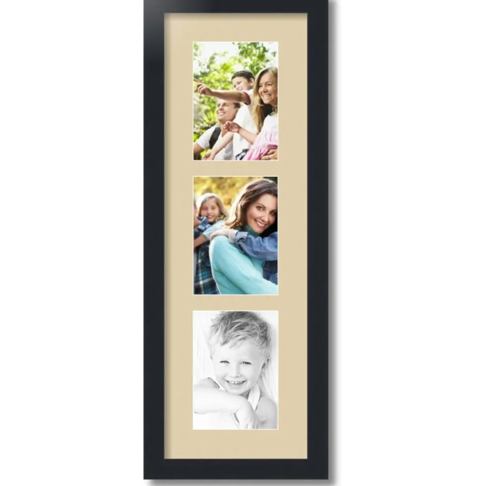 ArtToFrames Collage Photo Picture Frame with 3 - 5x7 inch Openings, Framed in Black with Over 62 Mat Color Options and Plexi Glass (CSM-3926-138)