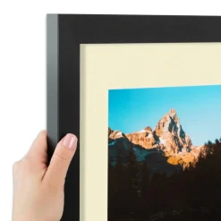 ArtToFrames Collage Photo Picture Frame with 3 - 5x7 inch Openings, Framed in Black with Over 62 Mat Color Options and Plexi Glass (CSM-3926-138)
