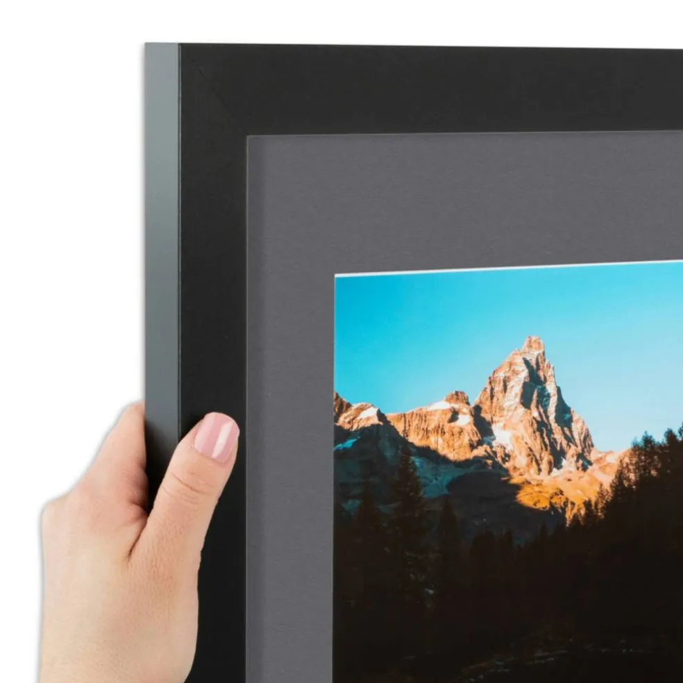 ArtToFrames Collage Photo Picture Frame with 3 - 5x7 inch Openings, Framed in Black with Over 62 Mat Color Options and Plexi Glass (CSM-3926-138)