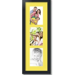 ArtToFrames Collage Photo Picture Frame with 3 - 5x7 inch Openings, Framed in Black with Over 62 Mat Color Options and Plexi Glass (CSM-3926-138)