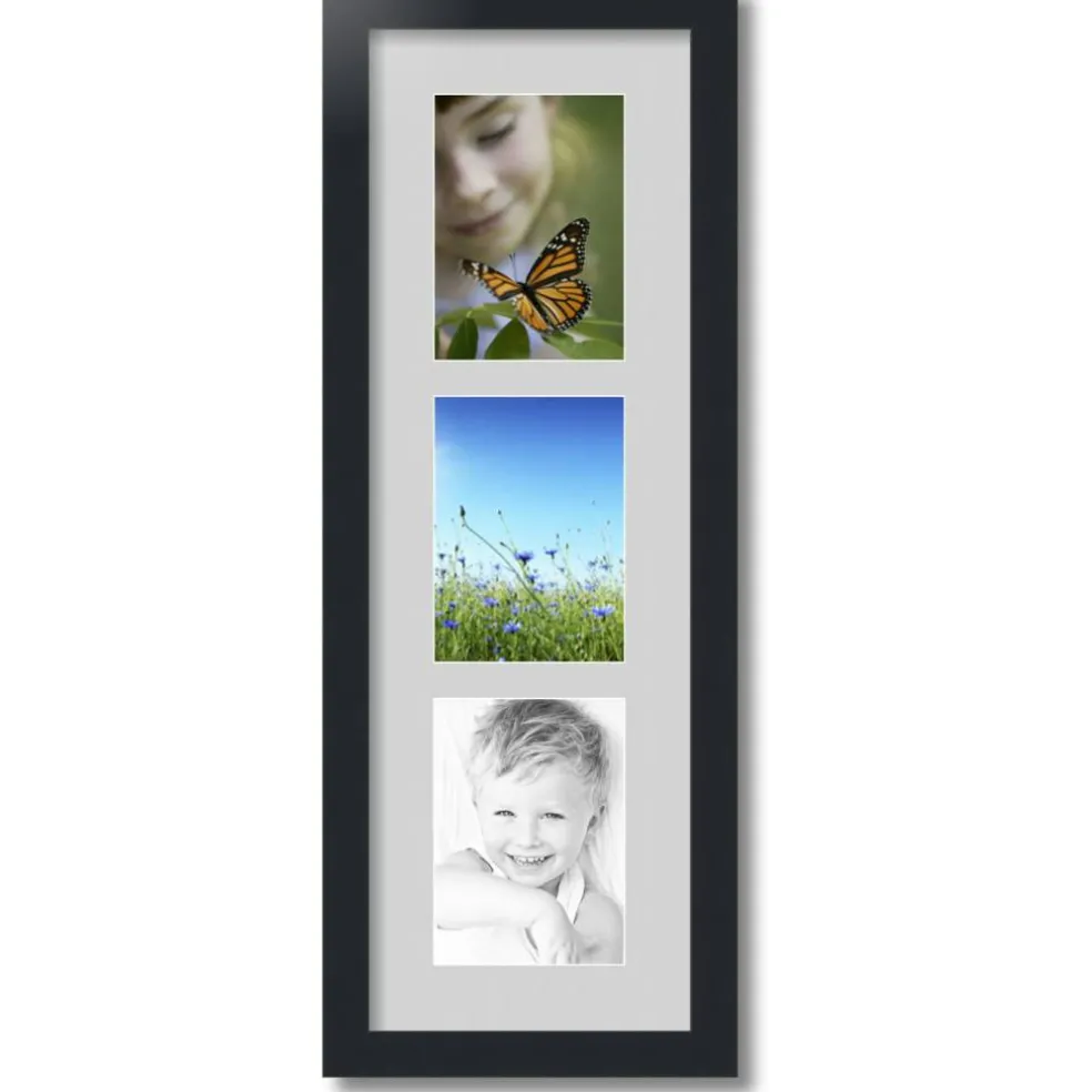 ArtToFrames Collage Photo Picture Frame with 3 - 5x7 inch Openings, Framed in Black with Over 62 Mat Color Options and Plexi Glass (CSM-3926-138)