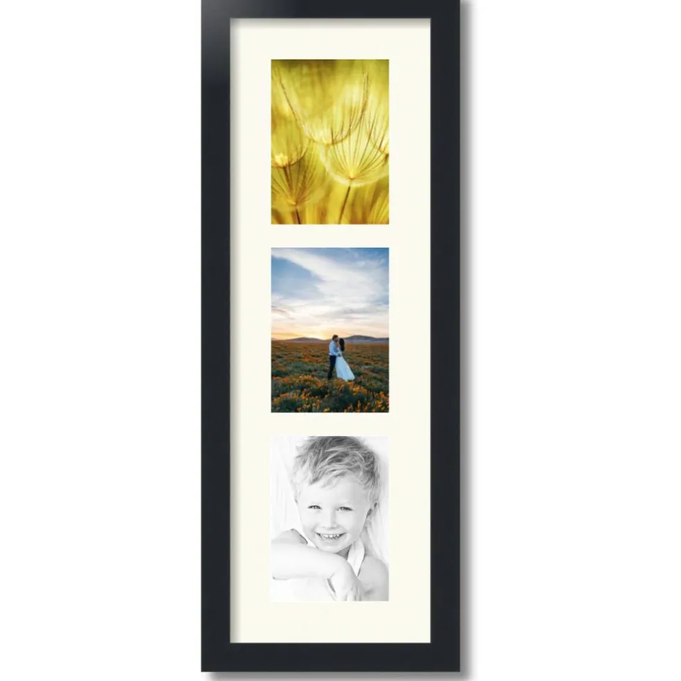 ArtToFrames Collage Photo Picture Frame with 3 - 5x7 inch Openings, Framed in Black with Over 62 Mat Color Options and Plexi Glass (CSM-3926-138)