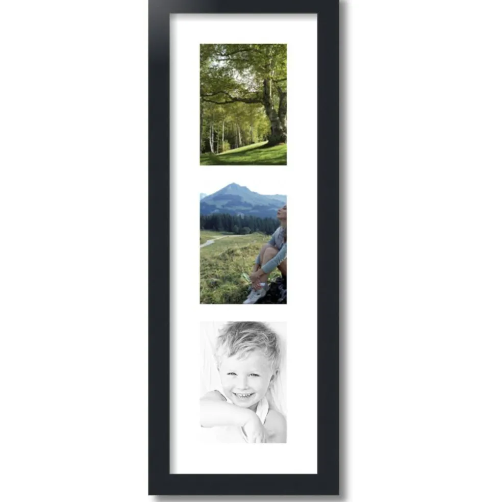 ArtToFrames Collage Photo Picture Frame with 3 - 5x7 inch Openings, Framed in Black with Over 62 Mat Color Options and Plexi Glass (CSM-3926-138)