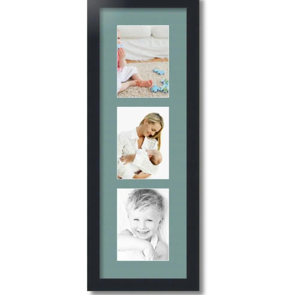 ArtToFrames Collage Photo Picture Frame with 3 - 5x7 inch Openings, Framed in Black with Over 62 Mat Color Options and Plexi Glass (CSM-3926-138)