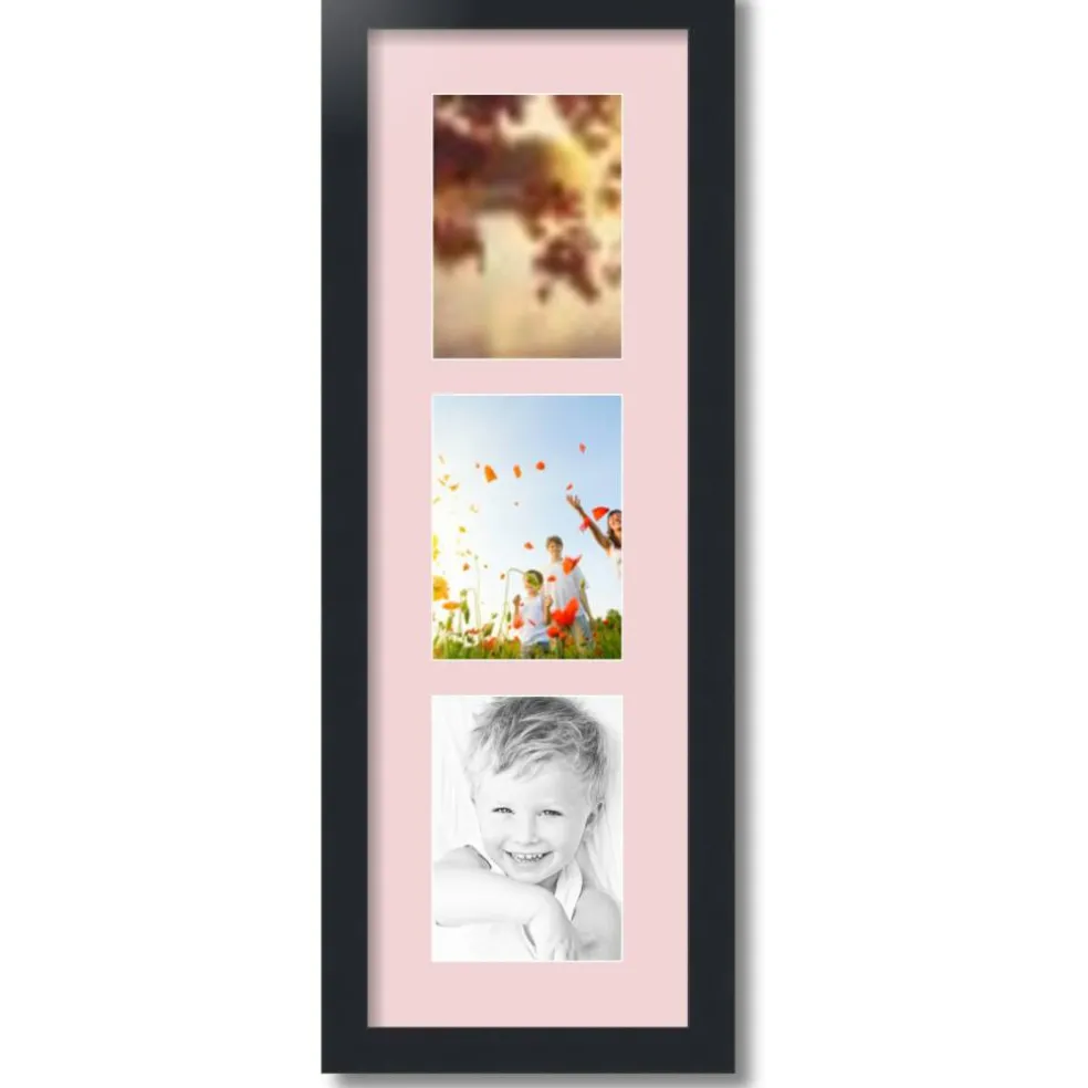 ArtToFrames Collage Photo Picture Frame with 3 - 5x7 inch Openings, Framed in Black with Over 62 Mat Color Options and Plexi Glass (CSM-3926-138)