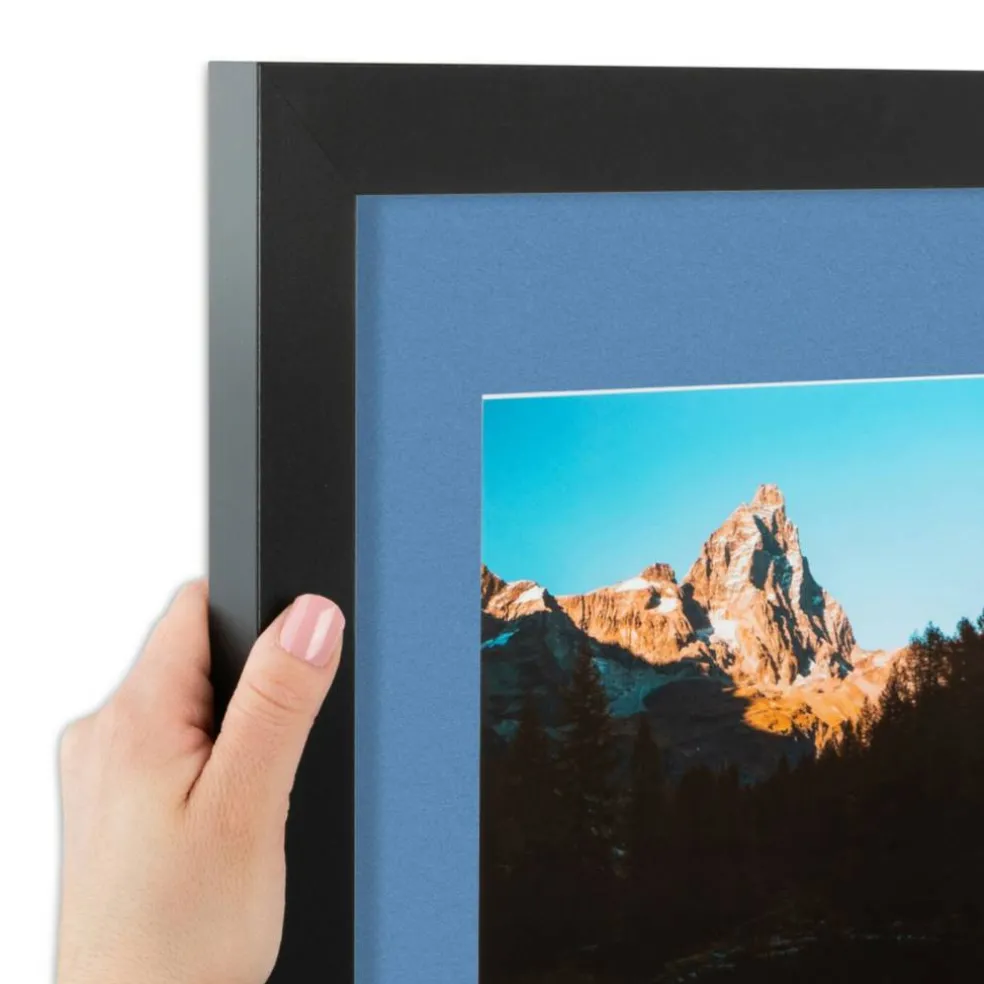 ArtToFrames Collage Photo Picture Frame with 3 - 5x7 inch Openings, Framed in Black with Over 62 Mat Color Options and Plexi Glass (CSM-3926-138)