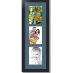 ArtToFrames Collage Photo Picture Frame with 3 - 5x7 inch Openings, Framed in Black with Over 62 Mat Color Options and Plexi Glass (CSM-3926-138)