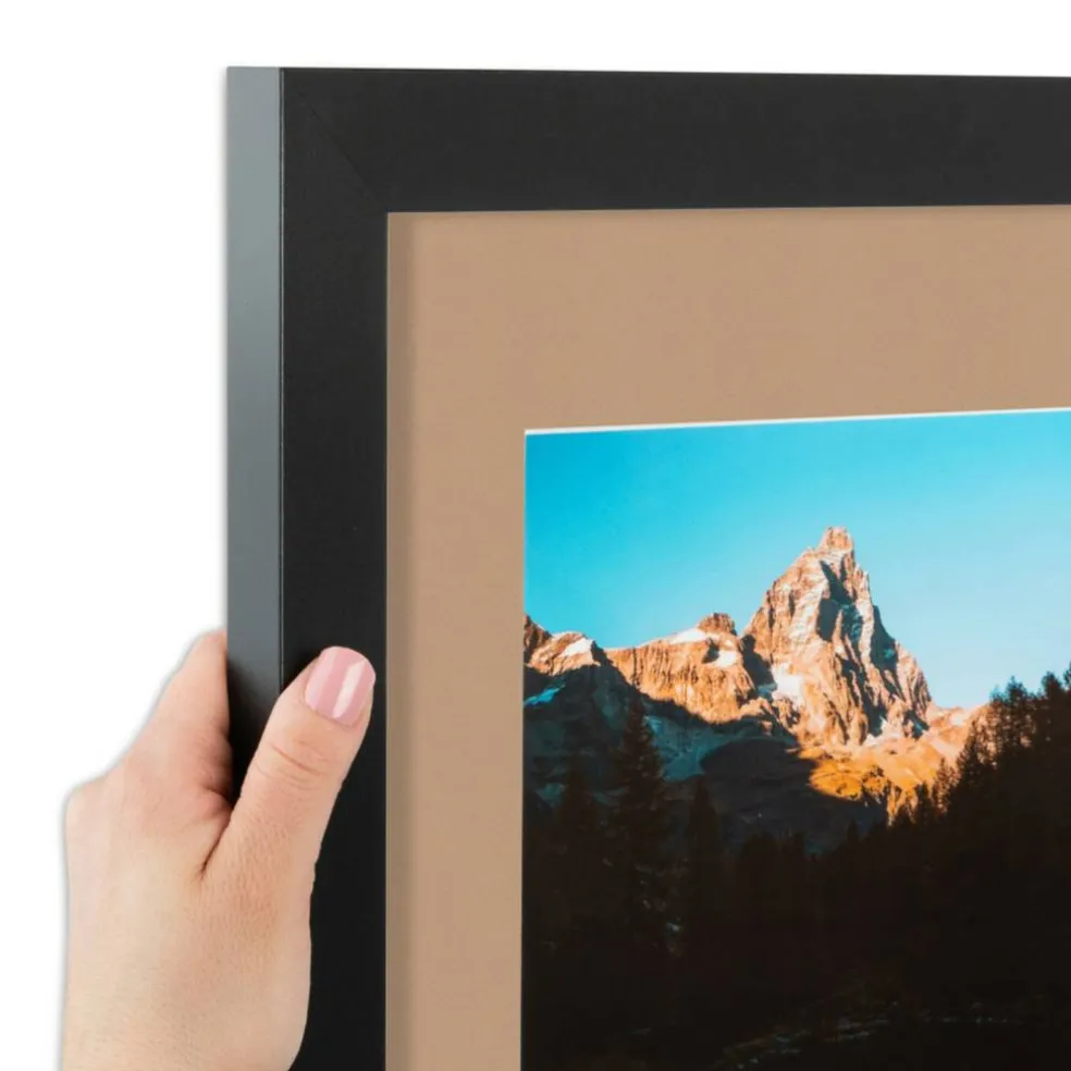 ArtToFrames Collage Photo Picture Frame with 3 - 5x7 inch Openings, Framed in Black with Over 62 Mat Color Options and Plexi Glass (CSM-3926-138)