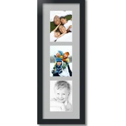 ArtToFrames Collage Photo Picture Frame with 3 - 5x7 inch Openings, Framed in Black with Over 62 Mat Color Options and Plexi Glass (CSM-3926-138)