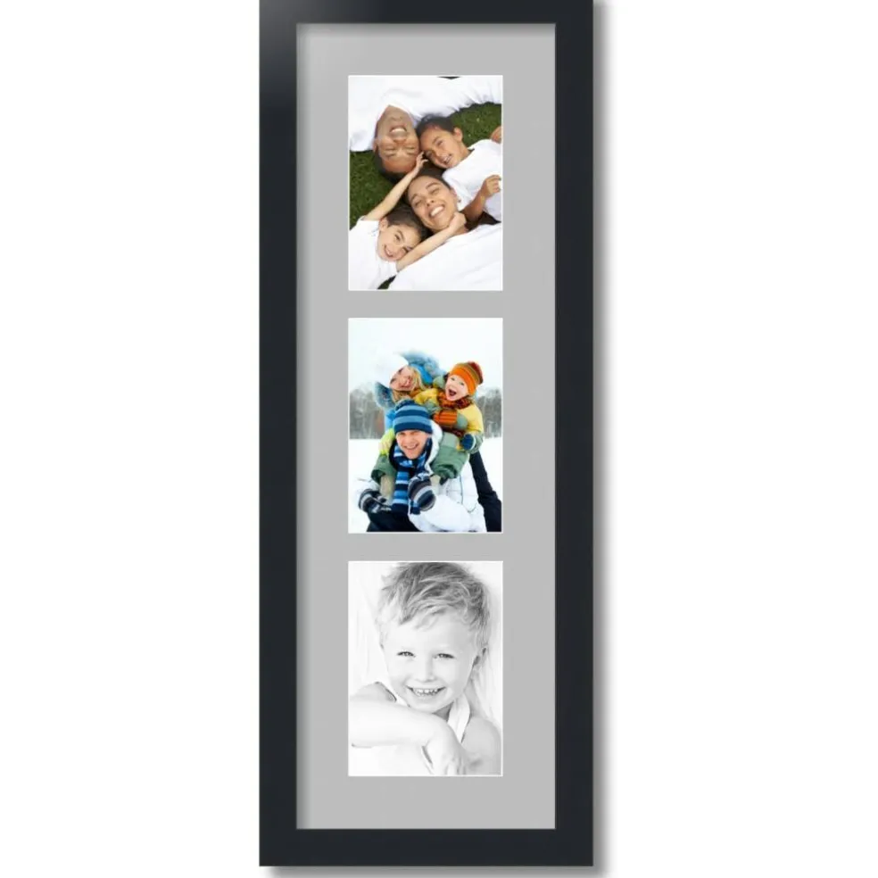 ArtToFrames Collage Photo Picture Frame with 3 - 5x7 inch Openings, Framed in Black with Over 62 Mat Color Options and Plexi Glass (CSM-3926-138)