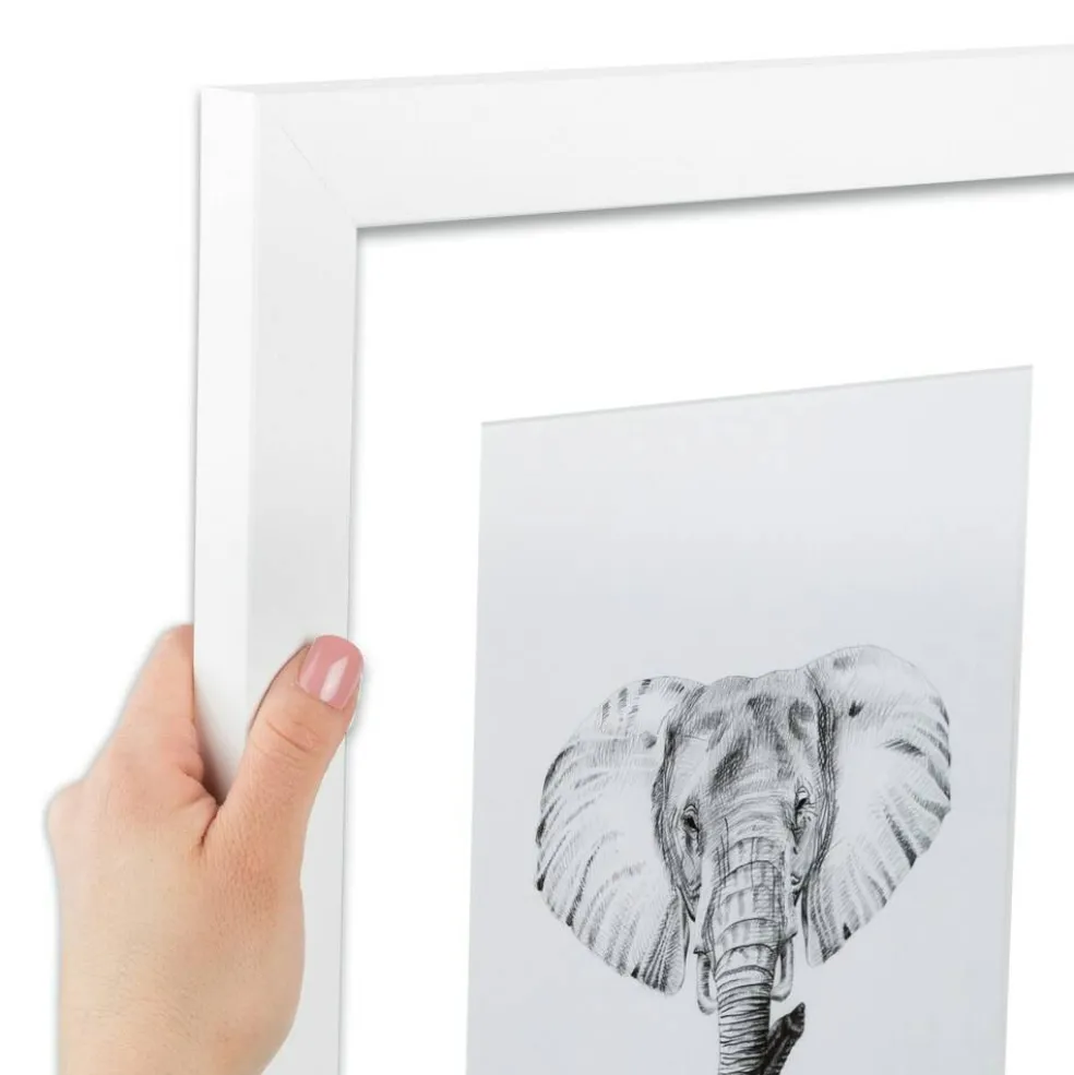 ArtToFrames Collage Photo Picture Frame with 4 - 5x7 inch Openings, Framed in White with Over 62 Mat Color Options and Plexi Glass (CSM-3966-179)