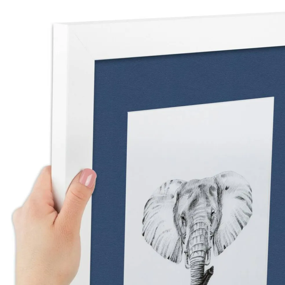 ArtToFrames Collage Photo Picture Frame with 4 - 5x7 inch Openings, Framed in White with Over 62 Mat Color Options and Plexi Glass (CSM-3966-179)