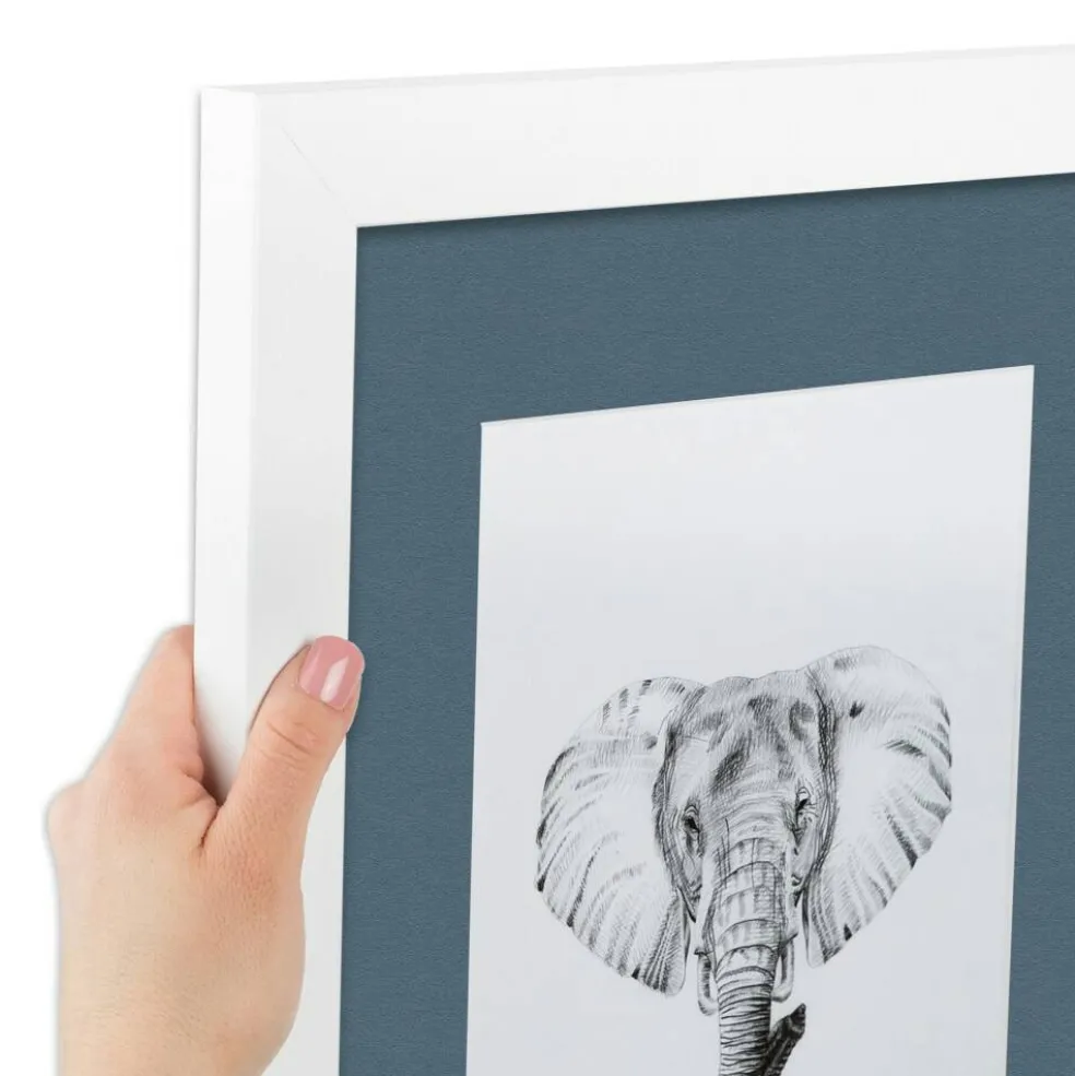 ArtToFrames Collage Photo Picture Frame with 4 - 5x7 inch Openings, Framed in White with Over 62 Mat Color Options and Plexi Glass (CSM-3966-179)