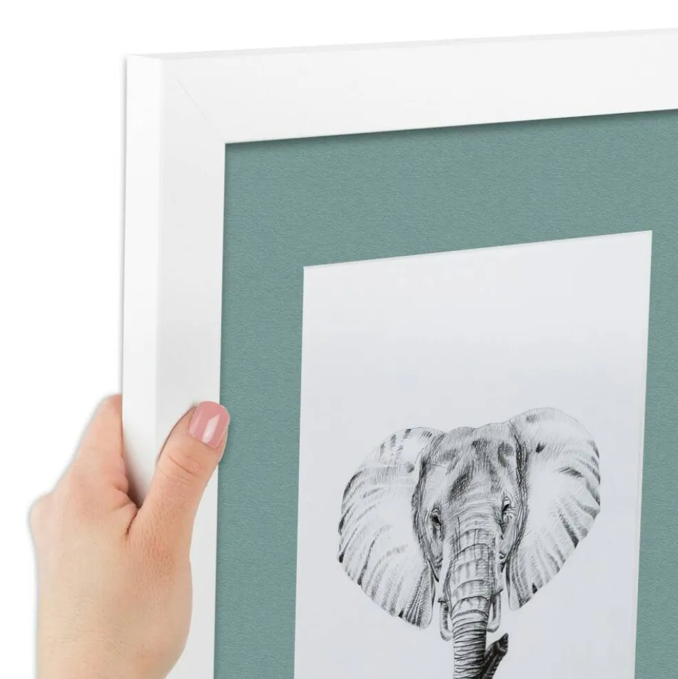 ArtToFrames Collage Photo Picture Frame with 4 - 5x7 inch Openings, Framed in White with Over 62 Mat Color Options and Plexi Glass (CSM-3966-179)