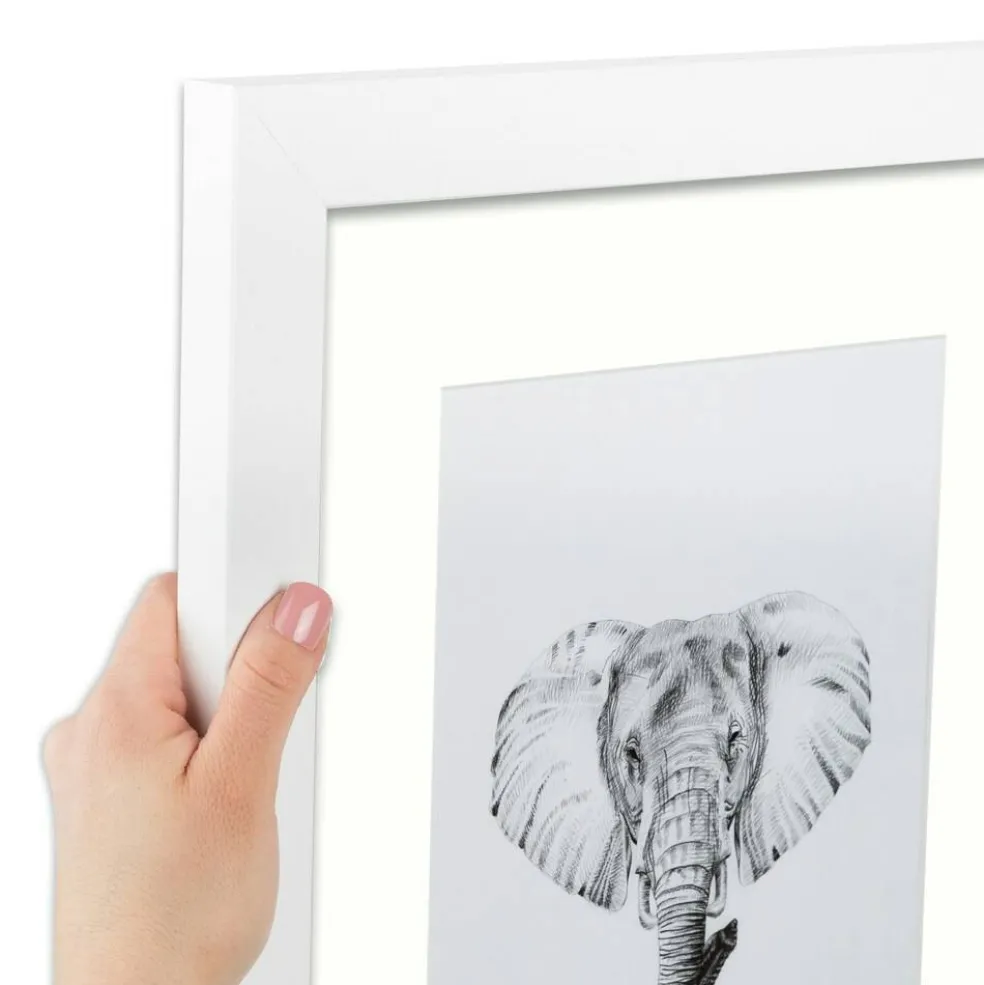 ArtToFrames Collage Photo Picture Frame with 4 - 5x7 inch Openings, Framed in White with Over 62 Mat Color Options and Plexi Glass (CSM-3966-179)