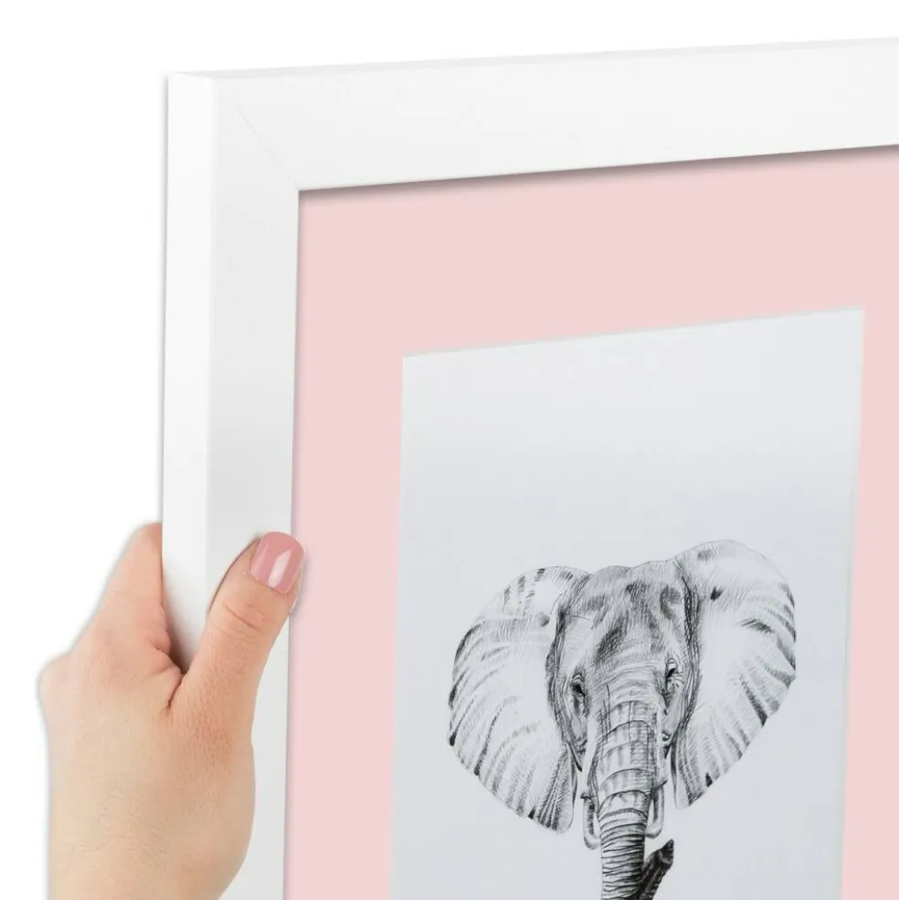 ArtToFrames Collage Photo Picture Frame with 4 - 5x7 inch Openings, Framed in White with Over 62 Mat Color Options and Plexi Glass (CSM-3966-179)