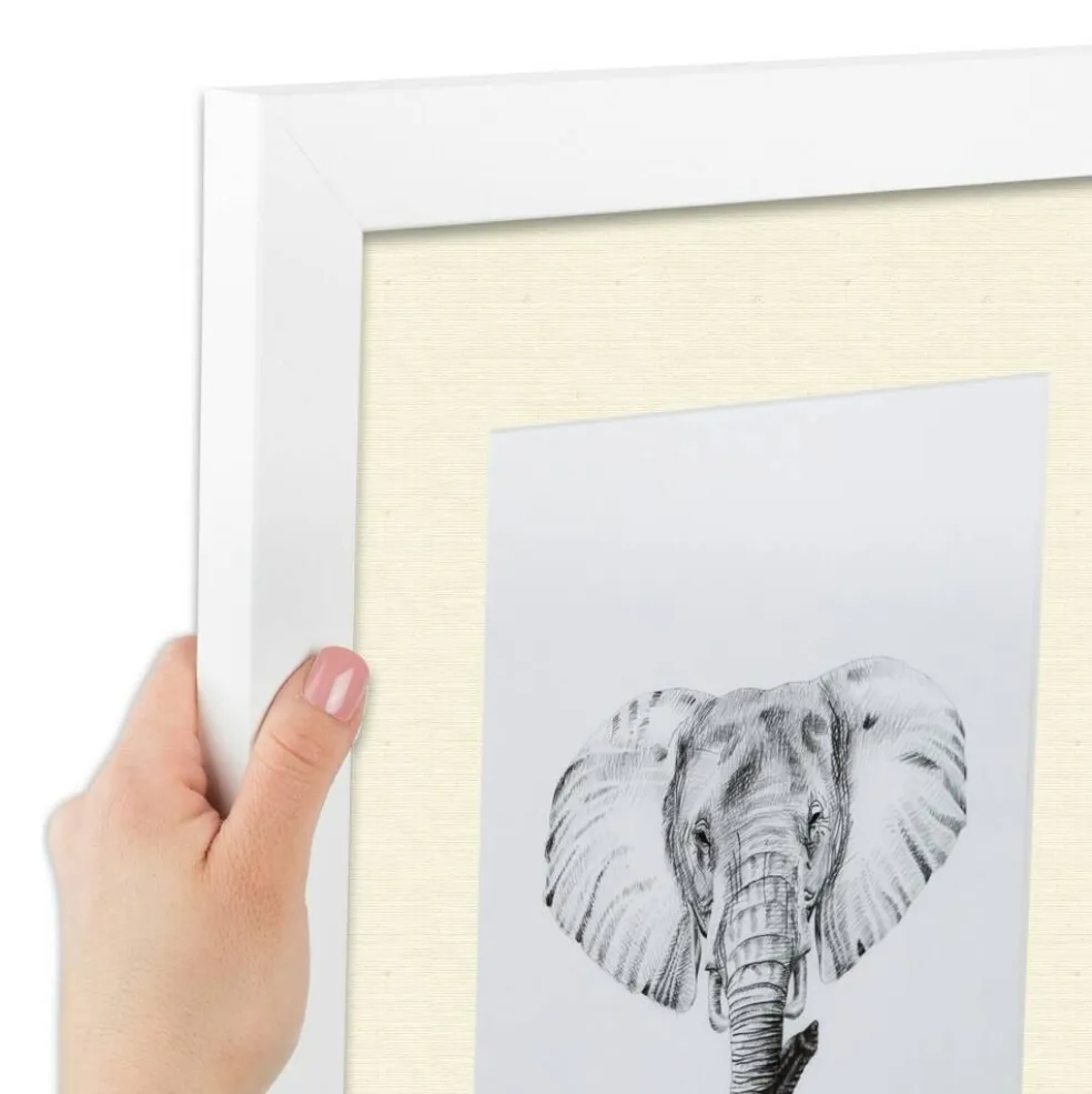 ArtToFrames Collage Photo Picture Frame with 4 - 5x7 inch Openings, Framed in White with Over 62 Mat Color Options and Plexi Glass (CSM-3966-179)