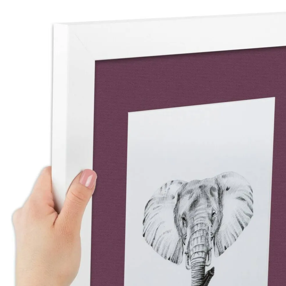 ArtToFrames Collage Photo Picture Frame with 4 - 5x7 inch Openings, Framed in White with Over 62 Mat Color Options and Plexi Glass (CSM-3966-179)
