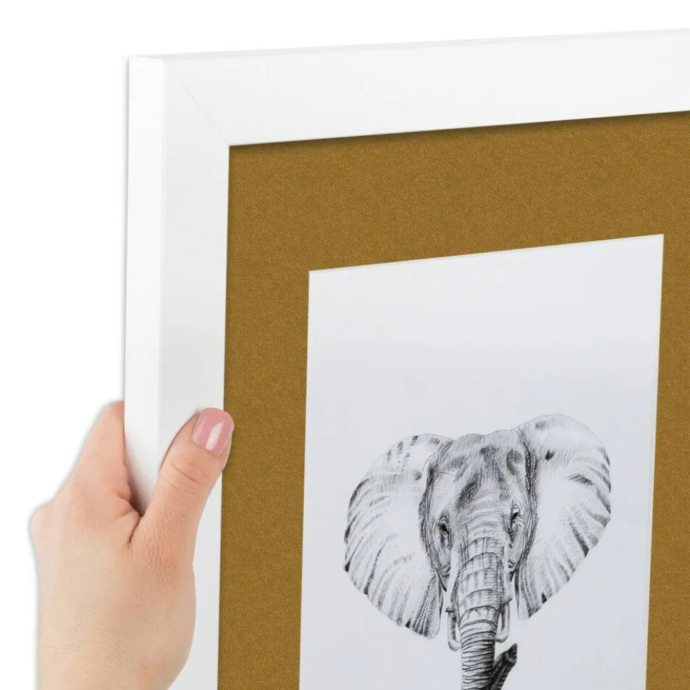 ArtToFrames Collage Photo Picture Frame with 4 - 5x7 inch Openings, Framed in White with Over 62 Mat Color Options and Plexi Glass (CSM-3966-179)