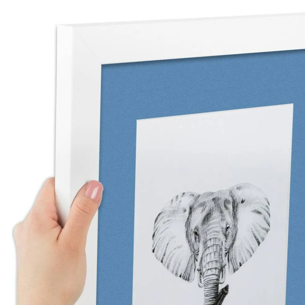 ArtToFrames Collage Photo Picture Frame with 4 - 5x7 inch Openings, Framed in White with Over 62 Mat Color Options and Plexi Glass (CSM-3966-179)