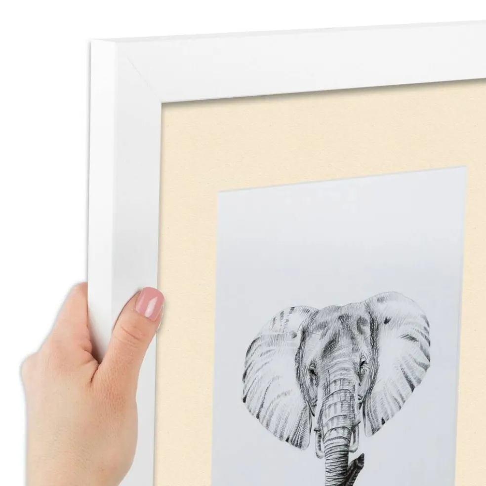 ArtToFrames Collage Photo Picture Frame with 4 - 5x7 inch Openings, Framed in White with Over 62 Mat Color Options and Plexi Glass (CSM-3966-179)