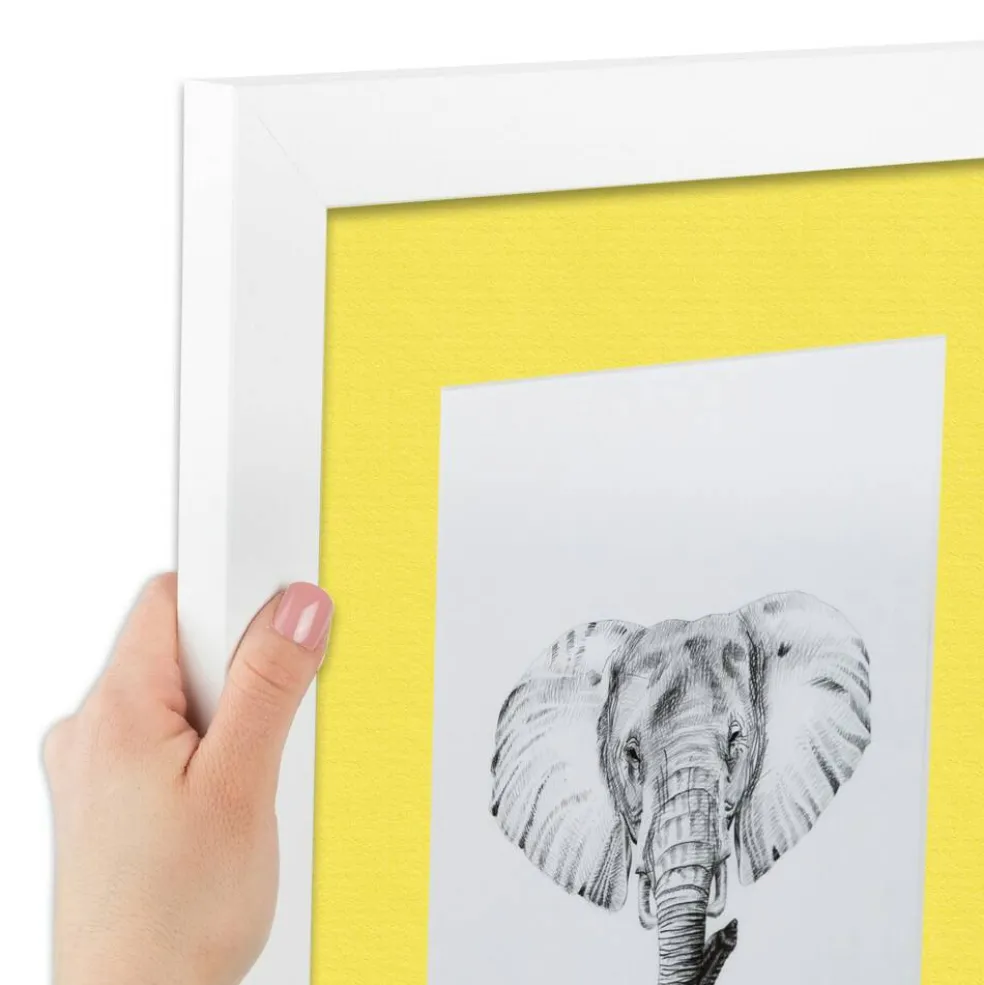 ArtToFrames Collage Photo Picture Frame with 4 - 5x7 inch Openings, Framed in White with Over 62 Mat Color Options and Plexi Glass (CSM-3966-179)