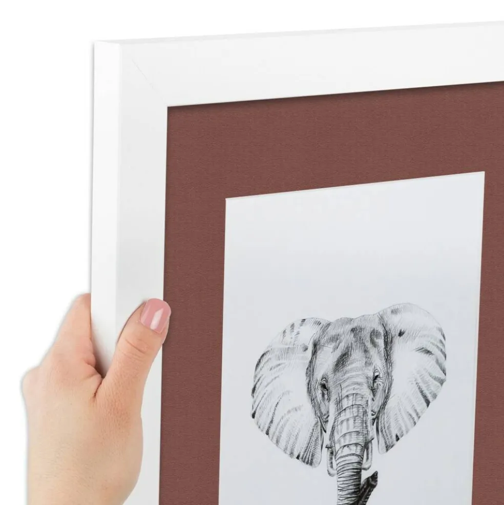 ArtToFrames Collage Photo Picture Frame with 4 - 5x7 inch Openings, Framed in White with Over 62 Mat Color Options and Plexi Glass (CSM-3966-179)