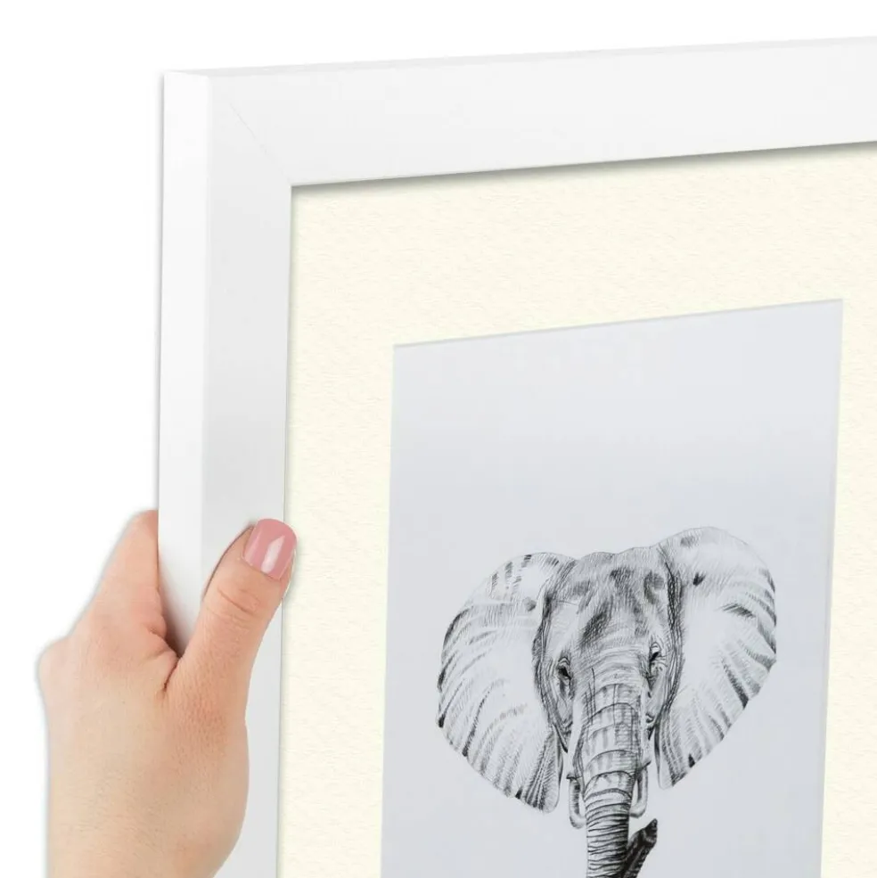 ArtToFrames Collage Photo Picture Frame with 4 - 5x7 inch Openings, Framed in White with Over 62 Mat Color Options and Plexi Glass (CSM-3966-179)