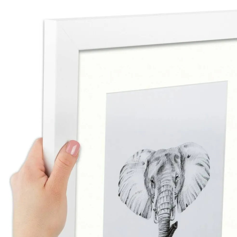 ArtToFrames Collage Photo Picture Frame with 4 - 5x7 inch Openings, Framed in White with Over 62 Mat Color Options and Plexi Glass (CSM-3966-179)