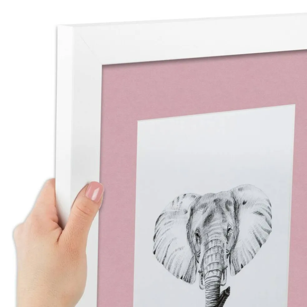 ArtToFrames Collage Photo Picture Frame with 4 - 5x7 inch Openings, Framed in White with Over 62 Mat Color Options and Plexi Glass (CSM-3966-179)
