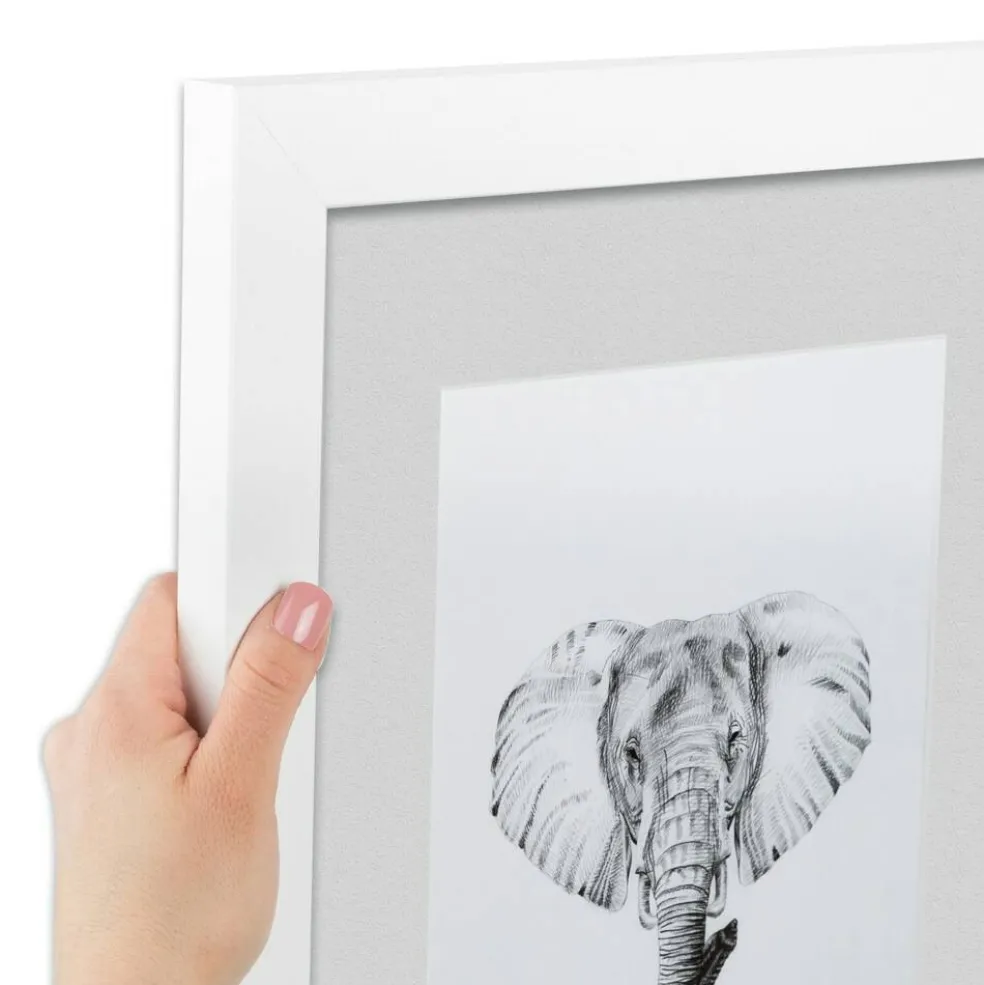 ArtToFrames Collage Photo Picture Frame with 4 - 5x7 inch Openings, Framed in White with Over 62 Mat Color Options and Plexi Glass (CSM-3966-179)