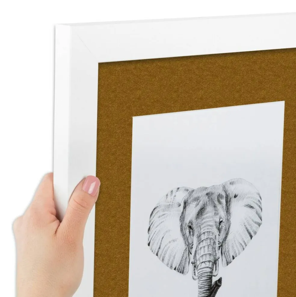 ArtToFrames Collage Photo Picture Frame with 4 - 5x7 inch Openings, Framed in White with Over 62 Mat Color Options and Plexi Glass (CSM-3966-179)