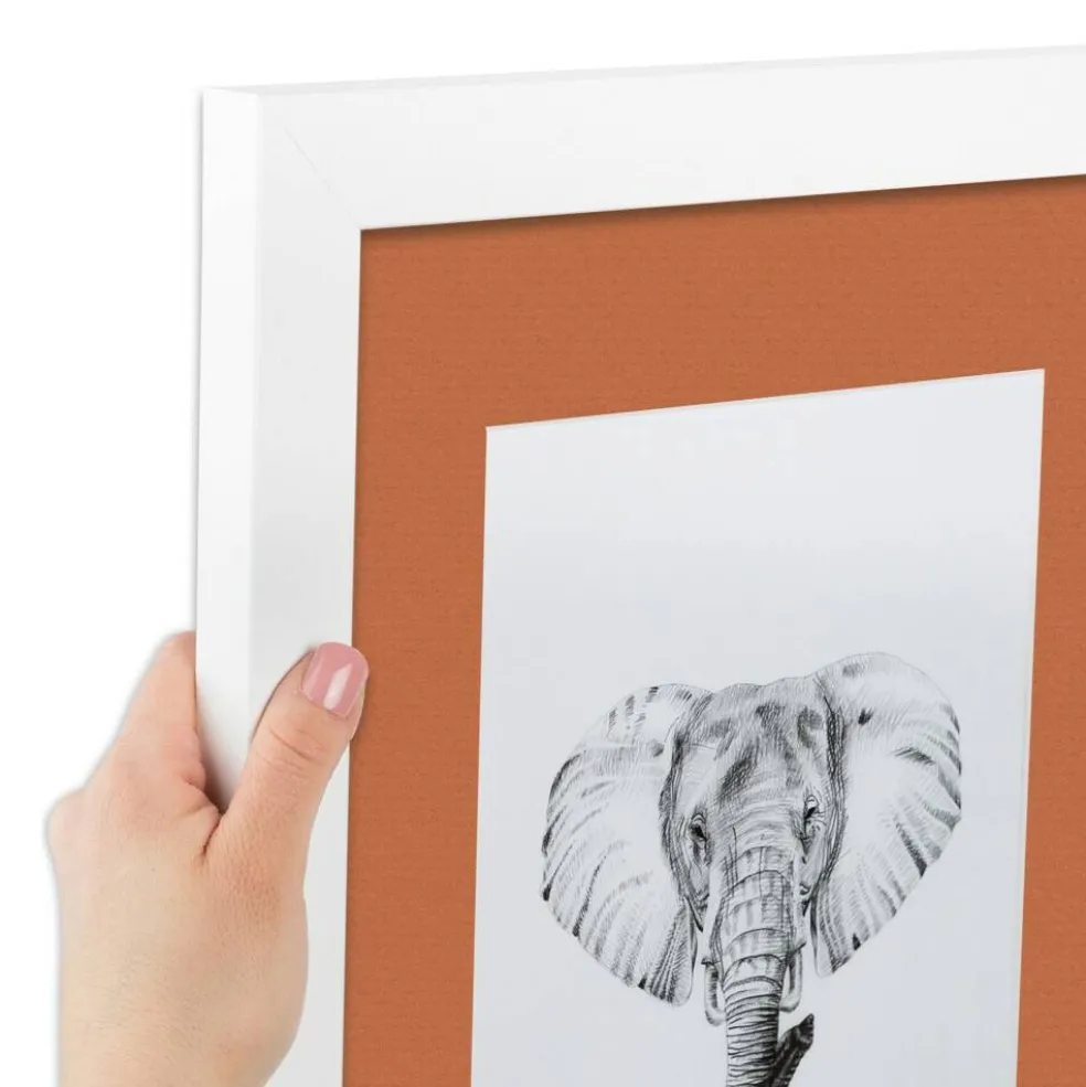 ArtToFrames Collage Photo Picture Frame with 4 - 5x7 inch Openings, Framed in White with Over 62 Mat Color Options and Plexi Glass (CSM-3966-179)