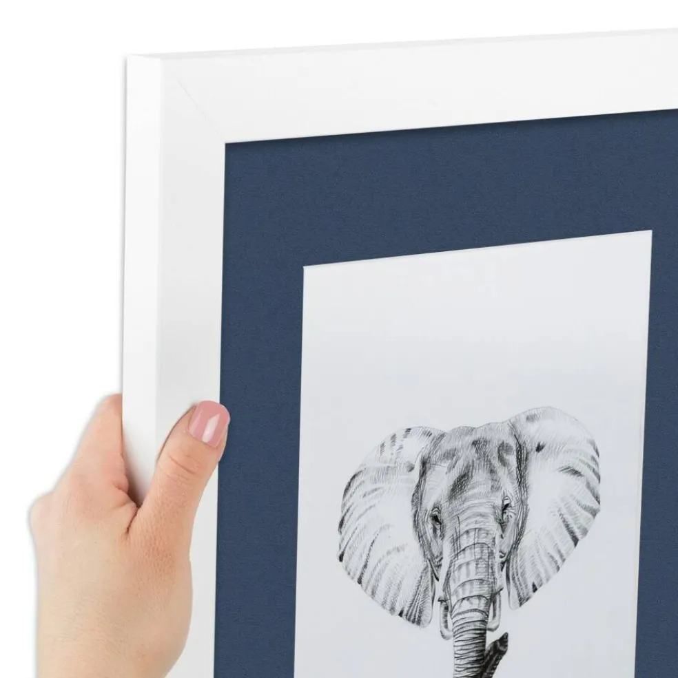ArtToFrames Collage Photo Picture Frame with 4 - 5x7 inch Openings, Framed in White with Over 62 Mat Color Options and Plexi Glass (CSM-3966-179)