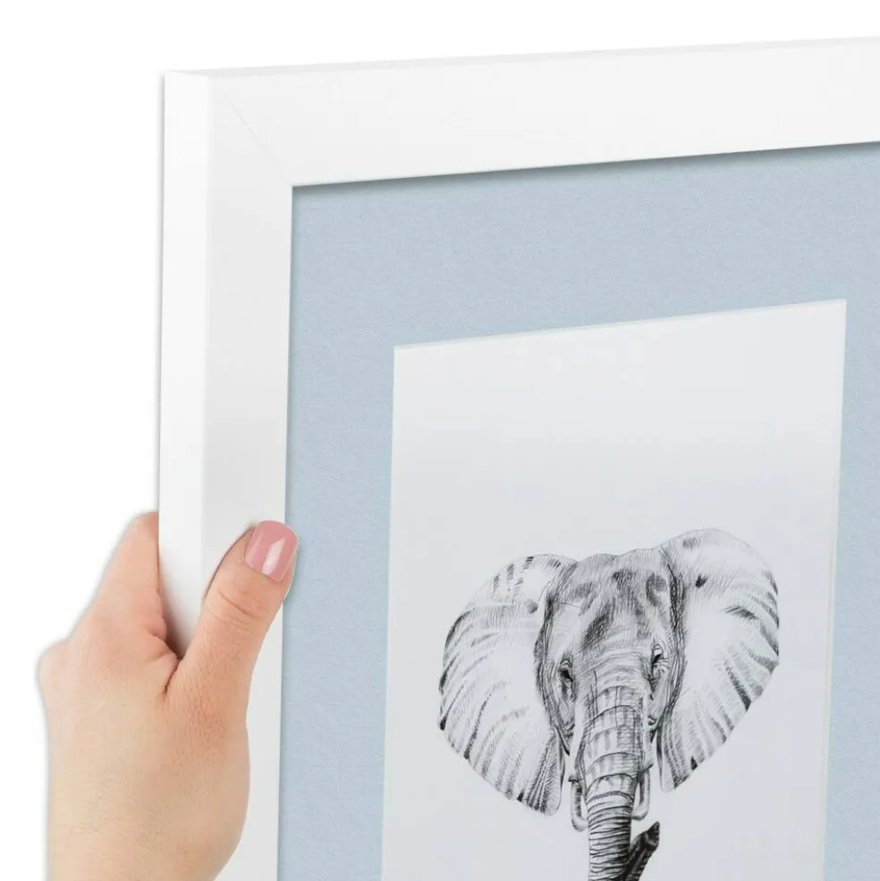 ArtToFrames Collage Photo Picture Frame with 4 - 5x7 inch Openings, Framed in White with Over 62 Mat Color Options and Plexi Glass (CSM-3966-179)