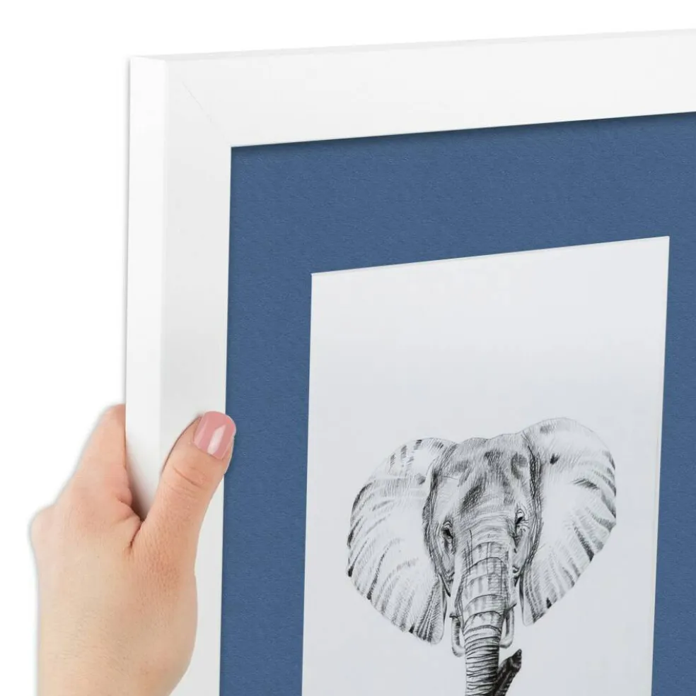 ArtToFrames Collage Photo Picture Frame with 4 - 5x7 inch Openings, Framed in White with Over 62 Mat Color Options and Plexi Glass (CSM-3966-179)