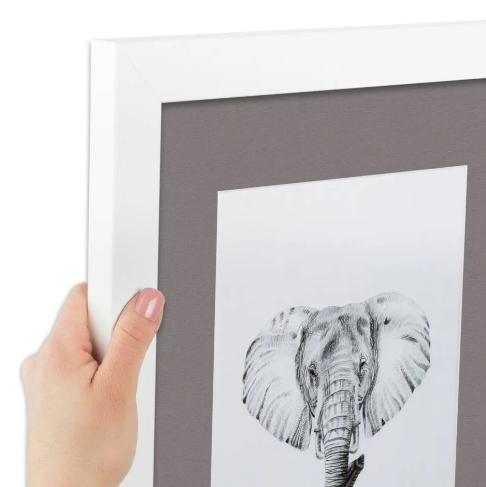 ArtToFrames Collage Photo Picture Frame with 4 - 5x7 inch Openings, Framed in White with Over 62 Mat Color Options and Plexi Glass (CSM-3966-179)